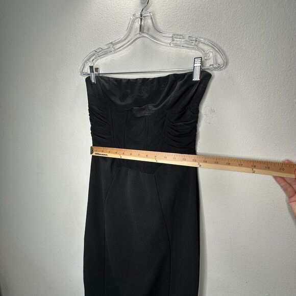 Klesis Black Kori Strapless Midi Feathered Bottom Boned Corset Zip Back Large - Picture 15 of 16